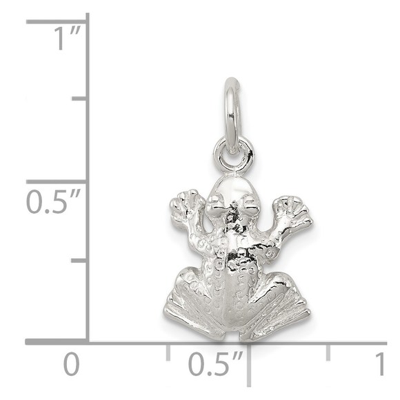 925 Sterling Silver Frog Bracelet or Necklace Charm - Picture 3 of 4